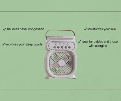 3 In 1 Portable Air Conditioner Evaporative Air Cooler LED Night Lights 3 Speeds Humidifier Fan For Home Office